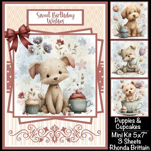 Puppies & Cupcakes Mini Kit 5x7 (3) Plus Bonus