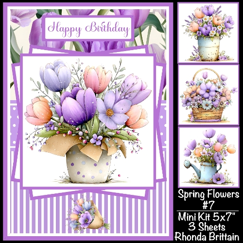 Spring Flowers #7 Mini Kit 5x7 (3) Plus Bonus