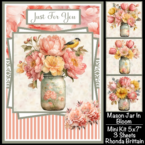 Mason Jar In Bloom Mini Kit 5x7 (3) Plus Bonus
