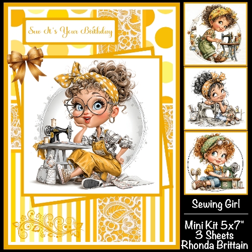 Sewing Girl Mini Kit 5x7 (3) Plus Bonus