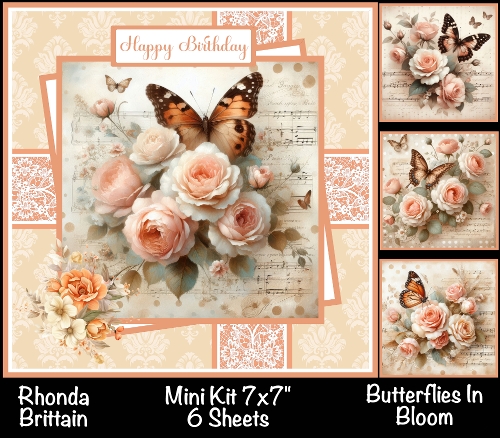 Butterflies In Bloom Mini Kit 7x7 (4) Plus Bonus *Customer Request*