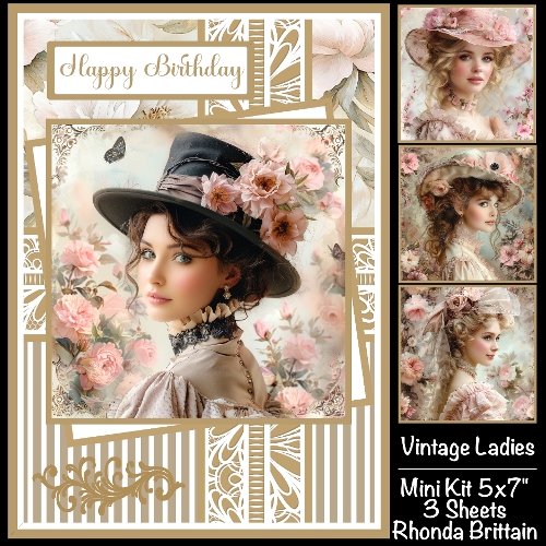 Vintage Ladies Mini Kit 5x7 (3) Plus Bonus