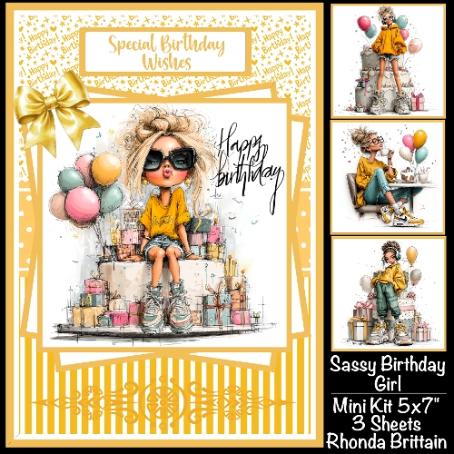 Sassy Birthday Mini Kit 5x7 (3) Plus Bonus