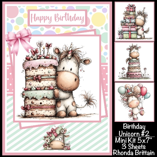 cup1437056_40 - Birthday Unicorn #2 Mini Kit 5x7 (3) Plus Bonus