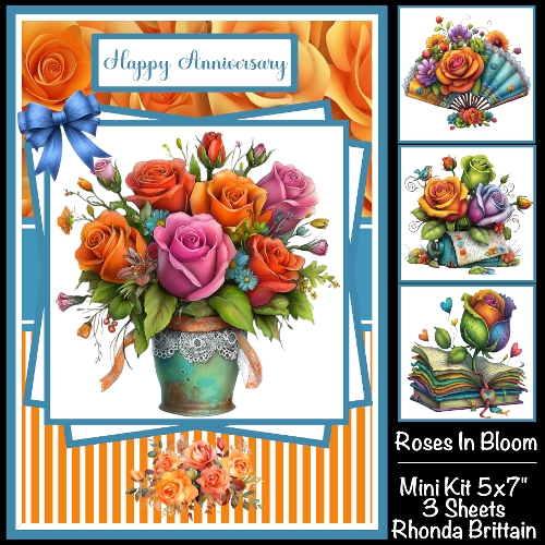 Roses In Bloom Mini Kit 5x7 (3) Plus Bonus