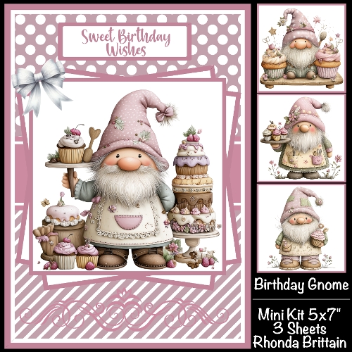 Birthday Gnome Mini Kit 5x7 (3) Plus Bonus