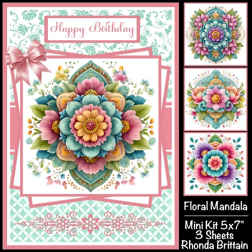 Floral Mandala Mini Kit 5x7 (3) Plus Bonus