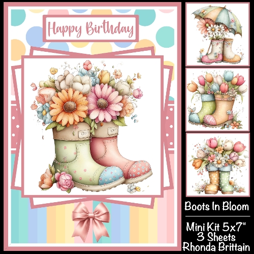 Boots In Bloom Mini Kit 5x7 (3) Plus Bonus 
