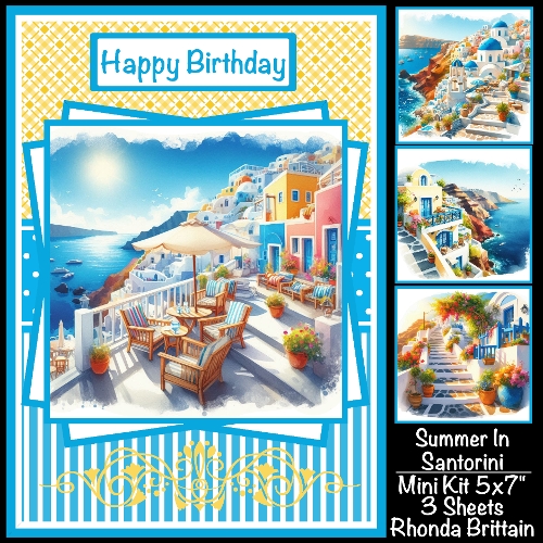 Summer In Santorini Mini Kit 5x7 (3) Plus Bonus 