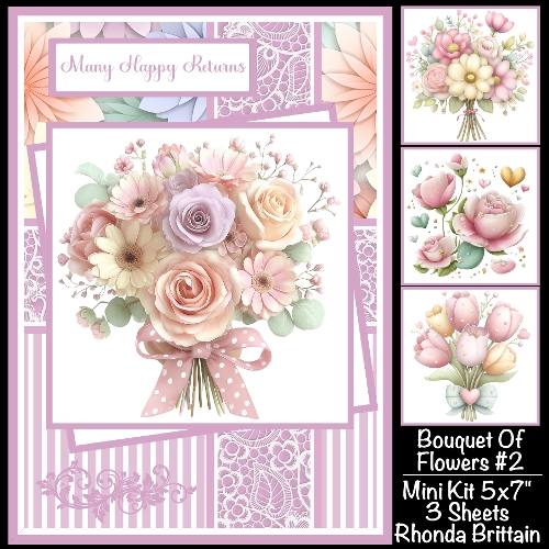 Bouquet Of Flowers #2 Mini Kit 5x7 (3) Plus Bonus