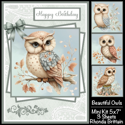 Beautiful Owls Mini Kit 5x7 (3) Plus Bonus
