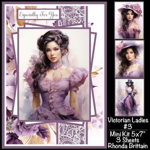 Victorian Ladies #3 Mini Kit 5x7 (3) Plus Bonus