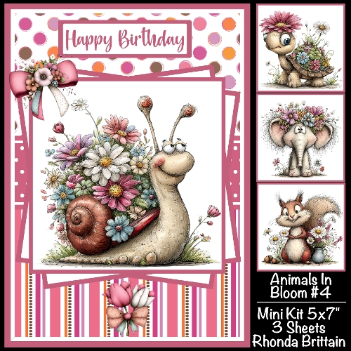Animals In Bloom #4 Mini Kit 5x7 (3) Plus Bonus