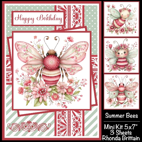 cup1439219_40 - Summer Bees Mini Kit 5x7 (3) Plus Bonus