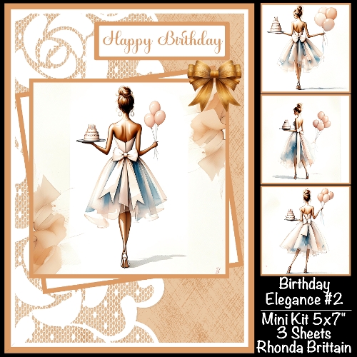 Birthday Elegance #2 Mini Kit 5x7 (3) Plus Bonus