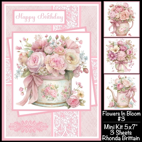 Flowers In Bloom #3 Mini Kit 5x7 (3) Plus Bonus