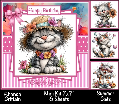 Summer Cats Mini Kit 7x7 (4) Plus Bonus *Customer Request*