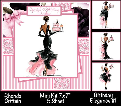Birthday Elegance #1 Mini Kit 7x7 (4) Plus Bonus *Customer Request*