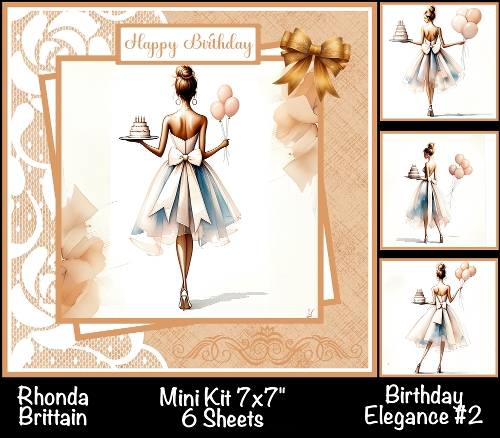 Birthday Elegance #2 Mini Kit 7x7 (4) Plus Bonus *Customer Request*
