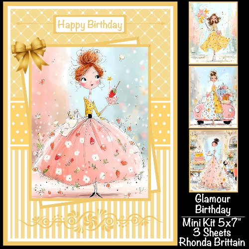 Glamour Birthday Mini Kit 5x7 (3) Plus Bonus