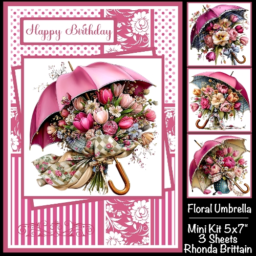 Floral Umbrella Mini Kit 5x7 (3) Plus Bonus