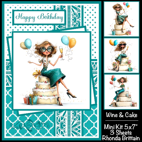 Wine & Cake Mini Kit 5x7 (3) Plus Bonus