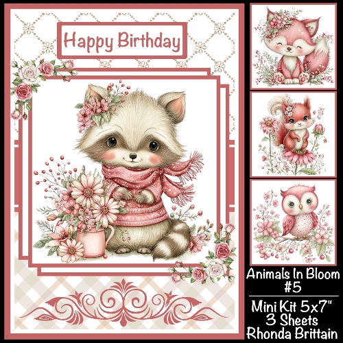 Animals In Bloom #5 Mini Kit 5x7 (3) Plus Bonus