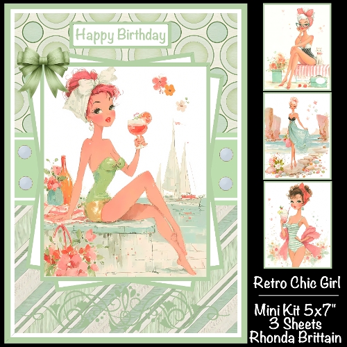 Retro Chic Girl Mini Kit 5x7 (3) Plus Bonus