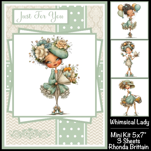 Whimsical Lady Mini Kit 5x7 (3) Plus Bonus
