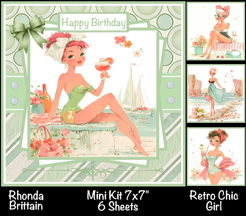 Retro Chic Girl Mini Kit 7x7 (4) Plus Bonus *Customer Request*