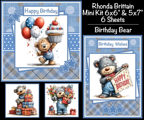 Birthday Bear Mini Kit 5x7 & 6x6 (6)