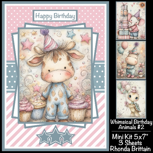 Whimsical Birthday Animals #2 Mini Kit 5x7 (3)