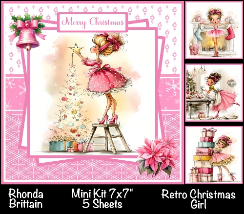 Retro Christmas Girl Mini Kit 7x7 (5)