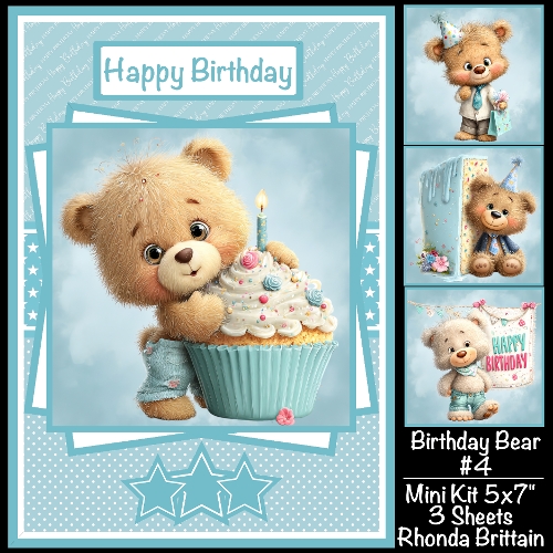 Birthday Bear #4 Mini Kit 5x7 (3)