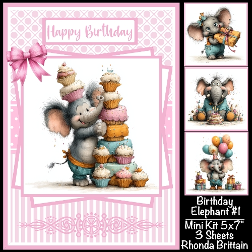 Birthday Elephant #1 Mini Kit 5x7 (3)
