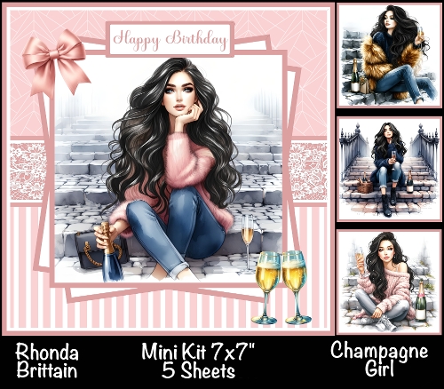Champagne Girl Mini Kit 7x7 (5) *Customer Request*