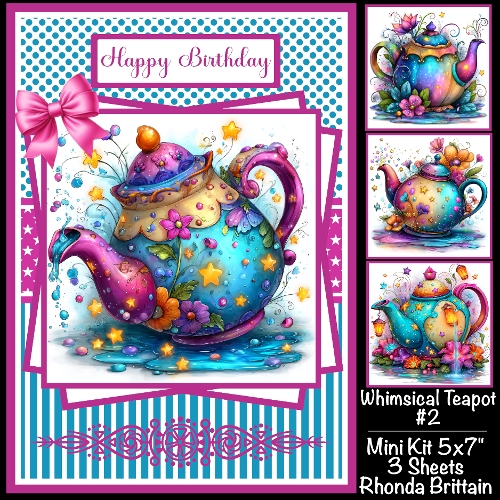 Whimsical Teapot #2 Mini Kit 5x7 (3)
