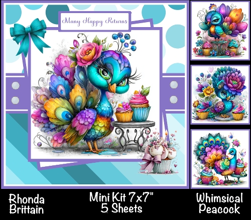 Whimsical Peacock Mini Kit 7x7 (5)