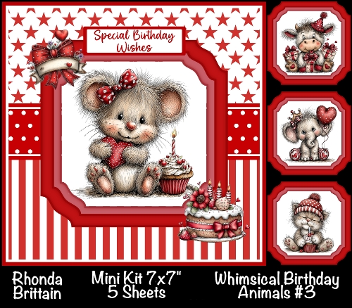 Whimsical Birthday Animals #3 Mini Kit 7x7 (5)