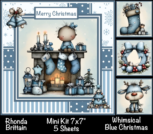 Whimsical Blue Christmas Mini Kit 7x7 (5)