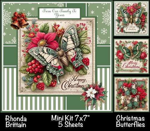 Christmas Butterflies Mini Kit 7x7 (5)