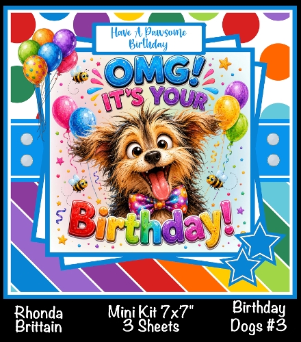 Birthday Dogs #3 Mini Kit 7x7 (3)
