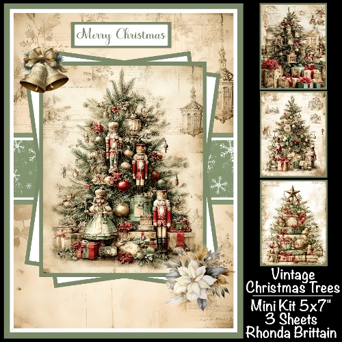 Vintage Christmas Trees Mini Kit 5x7 (3)