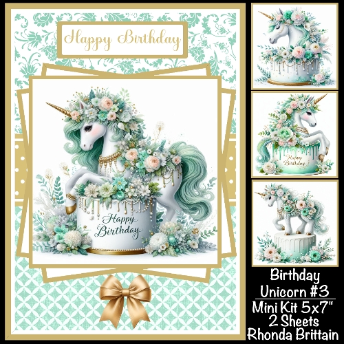 Birthday Unicorn #3 Mini Kit 5x7 (3)