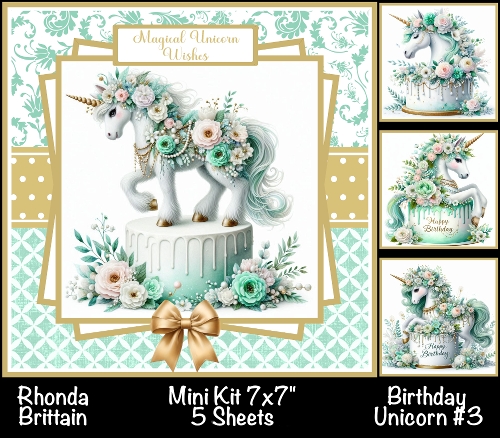 Birthday Unicorn #3 Mini Kit 7x7 (5)