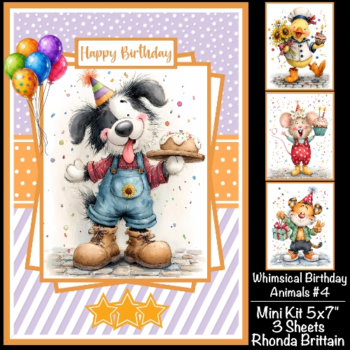 Whimsical Birthday Animals #4 Mini Kit 5x7 (3)