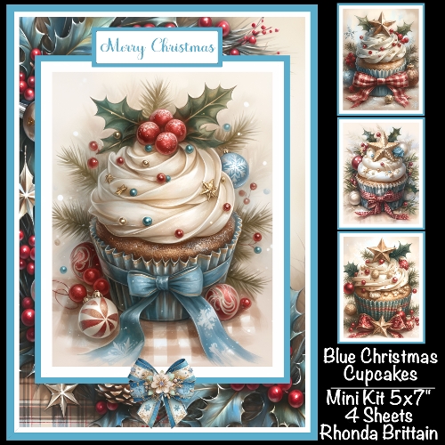 Blue Christmas Cupcakes Mini Kit 5x7 (4)