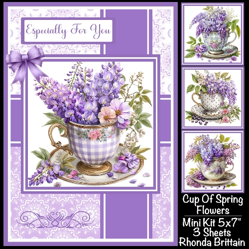 Cup Of Spring Flowers Mini Kit 5x7 (3)