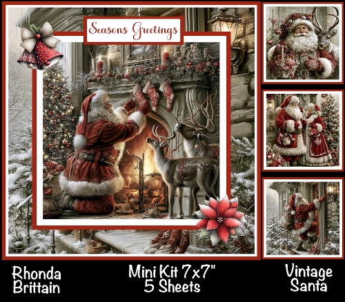 Vintage Santa Mini Kit 7x7 (5) *Customer Request*