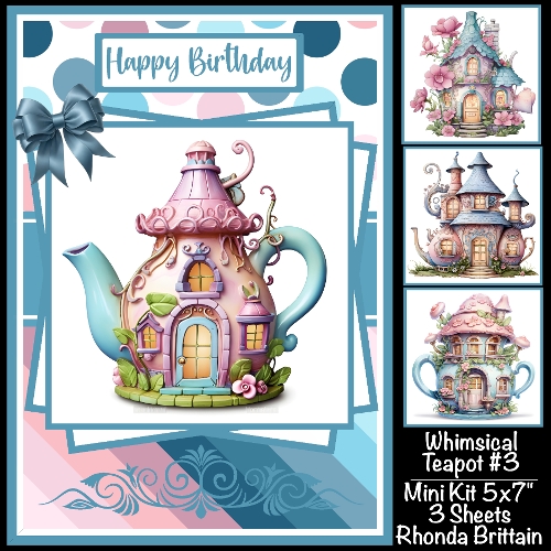 Whimsical Teapot #3 Mini Kit 5x7 (3)